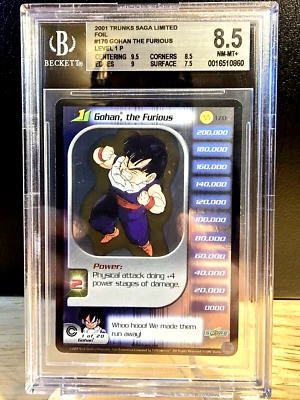 DBZ CCG DRAGON BALL Z GOHAN THE FURIOUS LV1 #170 LIMITED FOIL BGS 8.5 NM-MT+ 02' - Image 1 of 2