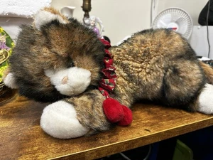 Peluche vintage 1992 Nick & Noel Natale gatto persiano 16" con campane jingle! - Foto 1 di 6