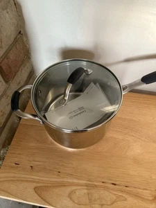 Kochen mit Calphalon Edelstahl 4 Quart Kochtopf mit Hartglasdeckel NEU - Bild 1 von 6