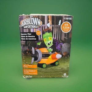 4ft Gemmy Airblown Inflatable Halloween Monster Pilot in Plane LED Light-up - Picture 1 of 12