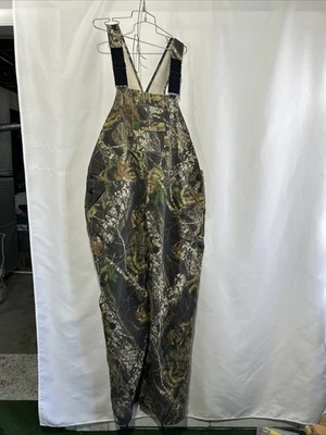 Jerzees Outdoors Overalls Mens 46 X 32 Breakup Camo Mossy Oak Forest Hunting Bib - Image 1 of 4