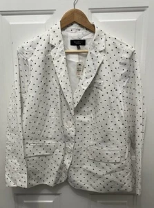 NEW - Talbots Women’s Petite White Polka Dot Blazer Jacket - 16WP - Picture 1 of 12