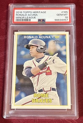 Ronald Acuna 2016 Topps Heritage Minor League  Rookie #165 🔥 PSA 10 GEM MINT 🔥 - Image 1 of 3