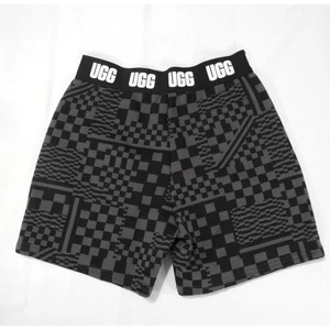 UGG Chrissy Checks Fleece Shorts Womens XS Boyfriend Style Black Gray - Picture 1 of 7