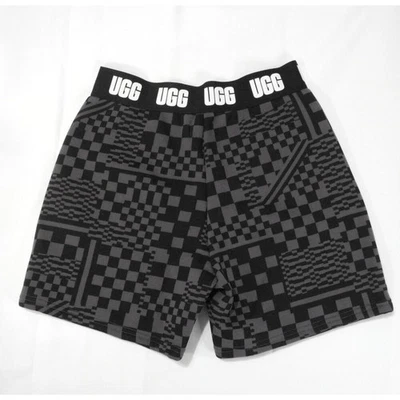 Pantalones Cortos UGG Chrissy Checks Polar Para Mujer XS Estilo Novio Negro Gris Foto 1 de 4