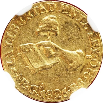 México 1/2 Escudo Ga 1825 F.S. Guadalajara, NGC AU55. Escaso. KM# 378,2 Foto 1 de 4