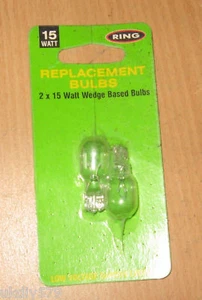 RING wedge Replacement Bulbs 2x15 Watt Wedge Based Bulbs - Picture 1 of 1