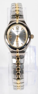 Carriage Timex Women's Analog Watch Two Tone Gold Silver Stretch Band 22mm #A074 - Picture 1 of 12