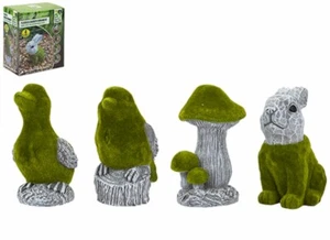 Flocked Effect stone Animal Garden Ornament Patio Ornament Indoor Outdoor Green - Picture 1 of 7