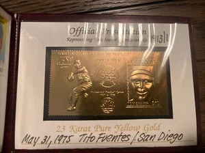 Tom Seaver goldene Stempelkarte St. Vincent 1975 23 Karat 23K COA Legenden Tito Fuentes - Bild 1 von 4