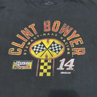 Clint Bowyer Stewart Haas Racing Hombres Talla XL NASCAR Camiseta Negra Camión Centro Foto 1 de 4