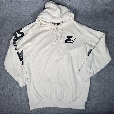 VINTAGE STARTER BLACK LABEL WHITE DOUBLE HOODED HOODIE SIZE S - Image 1 of 4