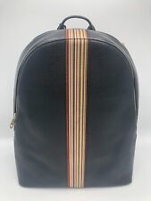 Paul Smith Signature Stripe Multi Stripe Black Leather rucksack BACKPACK bag