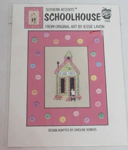 Cross Stitch Suthern Accents Schoolhouse by Green Apple Co Pattern New - Picture 1 of 4