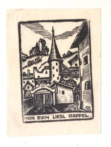 Ex-Libris Holzschnitt Alois Konrad Schwärzler Liesl Rappel (61) - Picture 1 of 2