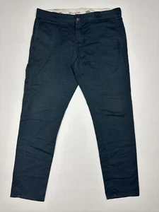 Dickies Men's WP801 Skinny Straight Chino Pants Size 34 Navy Blue Work Wear - Picture 1 of 14