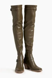 $695 - Rag & Bone Axis Thigh High Buckle Boot in Dark Olive Size 5 - Picture 1 of 6