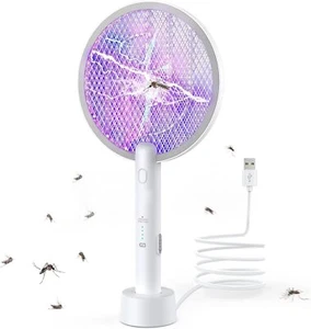 4000V Electric Fly Swatter Racket 2 in 1 Bug Zapper 1200mAh Rechargeable - Picture 1 of 10