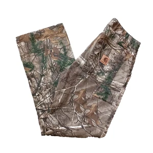 Carhartt Carpenter Pants Boys 12 Camo Cotton Realtree Duck Dungaree Jeans - Picture 1 of 16