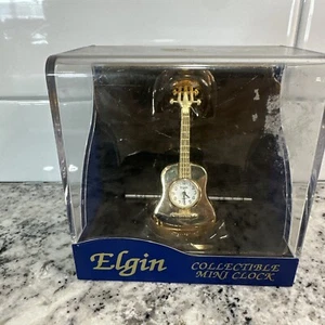 ELGIN GUITAR COLLECTABLE MINI CLOCK NEW IN BOX - Picture 1 of 5