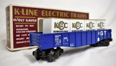 K-Line K-90005 KCC GT Gondola w/ KCC Crates die-cast sprung trucks Grand Trunk O - Image 1 of 4