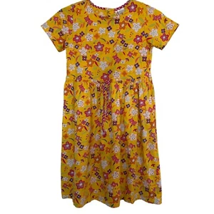 Hanna Andersson Dress Girls Size US 8/130 Flower Power Print  Short Sleeve USA - Picture 1 of 10