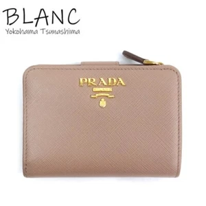 Prada Multicolor Bi Fold Wallet Saffiano Leather Sand Red 1ML018 PRADA BLANC - Picture 1 of 8