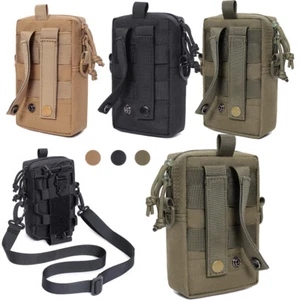 Tactical Molle EDC Utility Pouch Gadget Belt Waist Bag with Cell Phone Holster - Picture 1 of 16