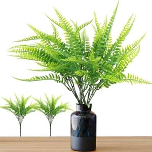 2 Bundles Artificial Plants Fake Boston Fern Greenery Home Outdoor Decorations - Picture 1 of 12
