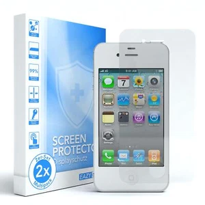 EAZY CASE 2x Ochrona wyświetlacza do Apple iPhone 4 4s Szkło ochronne Hartowane szkło folia 9H - Zdjęcie 1 z 5