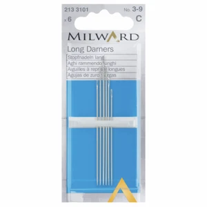 Paquete de 6 agujas de coser a mano largas más darner surtidas Milward de calidad premium - Imagen 1 de 2