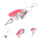 Red Alloy Dream Catcher Keychain Men And Women Ring Decoration