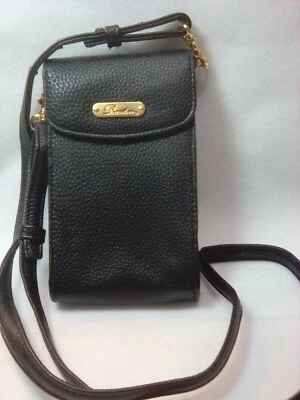 Bolso Bandolera de Viaje Pequeño Bolso para Teléfono BUXTON Negro Guijarro Imitación Cuero Foto 1 de 3