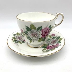Tappa da tè e piattino vintage PARAGON cavolo oro rosa dorato rosa e bianco ININGHILTERRA - Foto 1 di 8