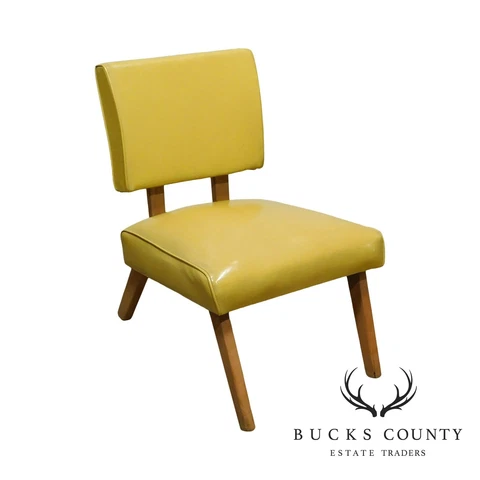 Mid Century Modern 1950 Yellow Vinyl Viking Artline Slipper Chair Cover