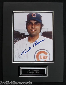 MILT PAPPAS-CHICAGO CUBS-Autographed Picture-Double Matted w/ Brass Nameplate - Picture 1 of 1