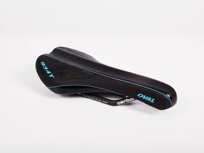 Oval Concepts 934T Saddle w/ Carbon rails 132 x 260 mm Blk & Lt Blue - Image 1 of 2