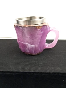 Handmade Purple Resin Faux Mineral Crystal Coffee Mug w/ Handle 6oz 3.5" Tall - Picture 1 of 6