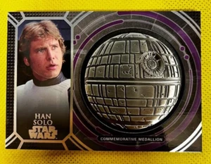 2017 Topps Star Wars 40th Anniversary Medallion Han Solo MMC-13 16/25 Purple - Picture 1 of 2