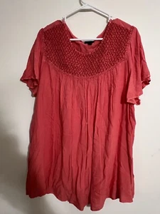 Torrid 100 % Rayon kurzflatternder Pullover Tunika Damen Größe 2 rosa - Bild 1 von 3