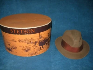 Vintage STETSON TWENTY "The Sovereign" FEDORA HAT w/ Original Hat Box..VERY NICE - Picture 1 of 12