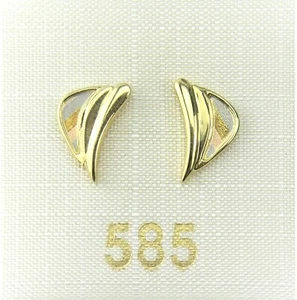 Ohrstecker Damenohrringe 585 Gold Tricolor Gelbgold Weißgold Rotgold NEU - Bild 1 von 8