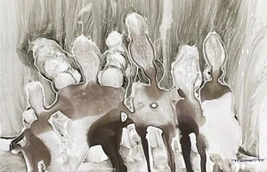 Tonito Original Painting.SLENDERS 3.Organic dynamic flowing art.Otherworldly - Picture 1 of 3