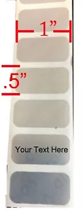 300 1" x .5" Void Matte Silver Polyester Custom Printed Asset Labels ID Tags - Picture 1 of 1