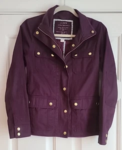 J. Crew Plum Lightweight Boyfriend Field/Chore Jacket SZ XS Full Zip Stud Snaps - Bild 1 von 9