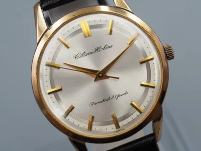 *Exc+5* Citizen Hi Line HL15302 手上发条银色表盘男士复古手表日本 — 第 1/4 张图片