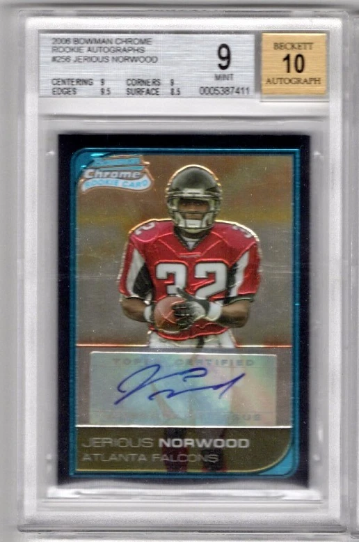 2006 JERIOUS NORWOOD Bowman Chrome Rookie Autograph #265 BGS 9 (MINT) / Auto 10 - Image 1 of 1