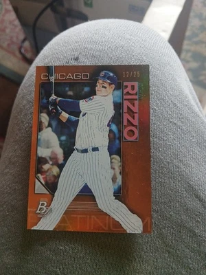 2020 Bowman Platinum - Anthony Rizzo #23 Gold /50 - Image 1 of 2
