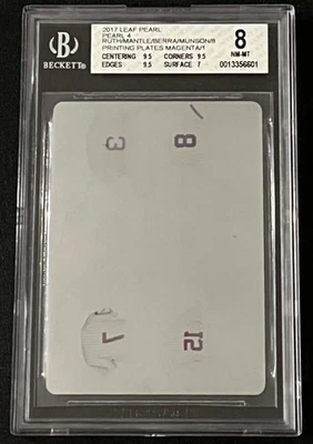 Placa de impresión BABE RUTH 1/1 BGS GRADO 8 MANTO BERRA MUNSON hoja 2017 magenta Foto 1 de 4