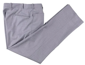 Tom James Royal Classic Bespoke Dove Gray Wool Mens Flat Front Dress Pants 35 - Picture 1 of 7